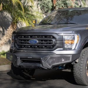 Ford F-150 Bumper - Front - Go Rhino - Element with Power Bar - Textured Black - `21-`23 Ford F-150 Bumper - Front - Go Rhino - Element with Power Bar - Textured Black - `21-`23